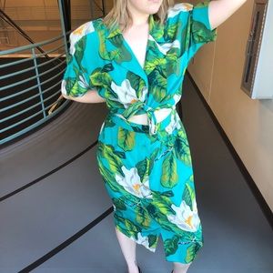 Tropical cutout dress